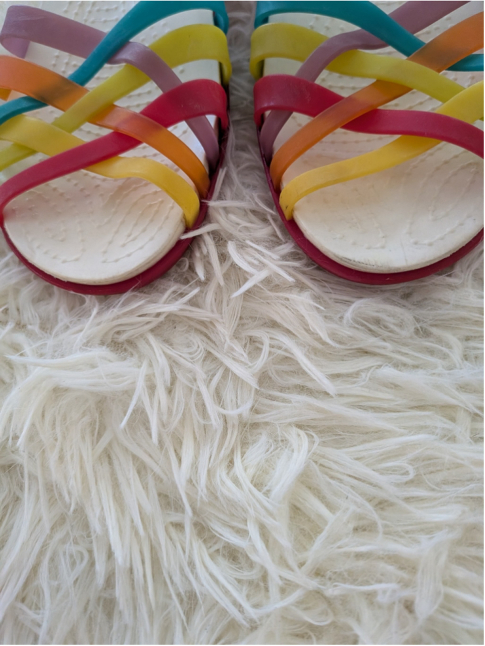 Crocs Huarache Rainbow Slingback Sandals Women's 9W Multicolor Comfort - Picture 5 of 11